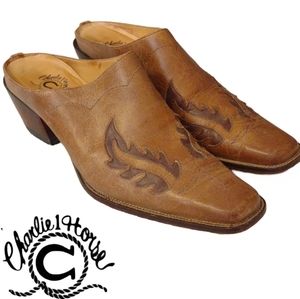 Charlie 1 Horse by Lucchese Distressed Leather Mules